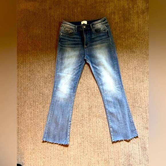 DRIFTWOOD Women’s Kick Flare High Waist Raw Hem ROXY Medium Wash Jeans - Size 29 - Picture 2 of 10